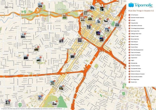 Mapa zabytków Houston