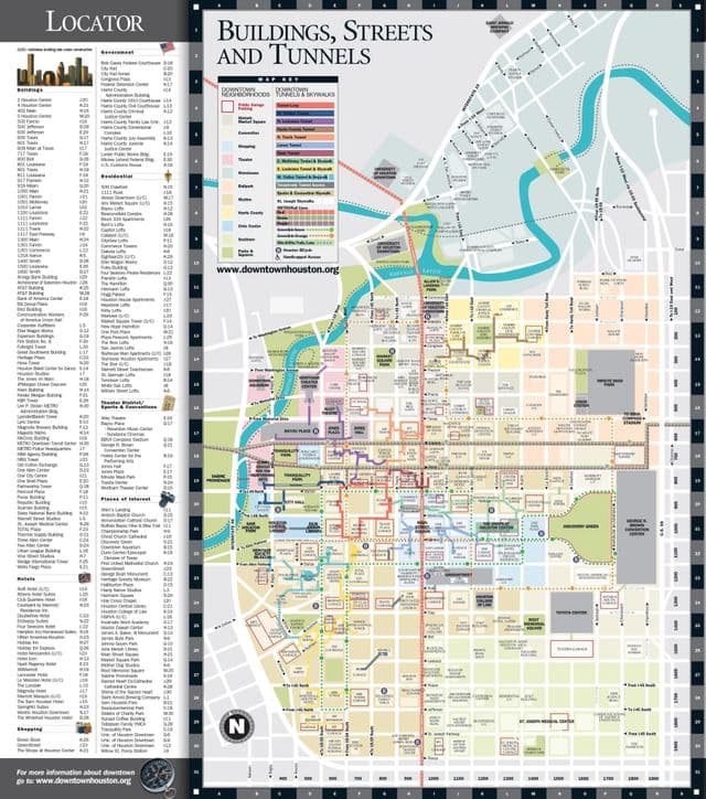 Mapa centrum miasta Houston