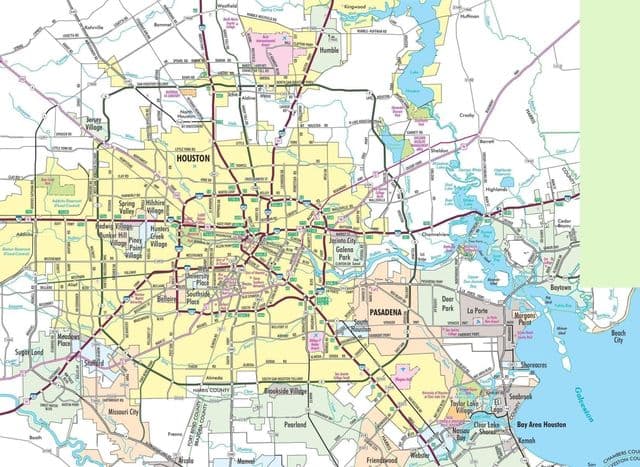 Mapa miasta Houston