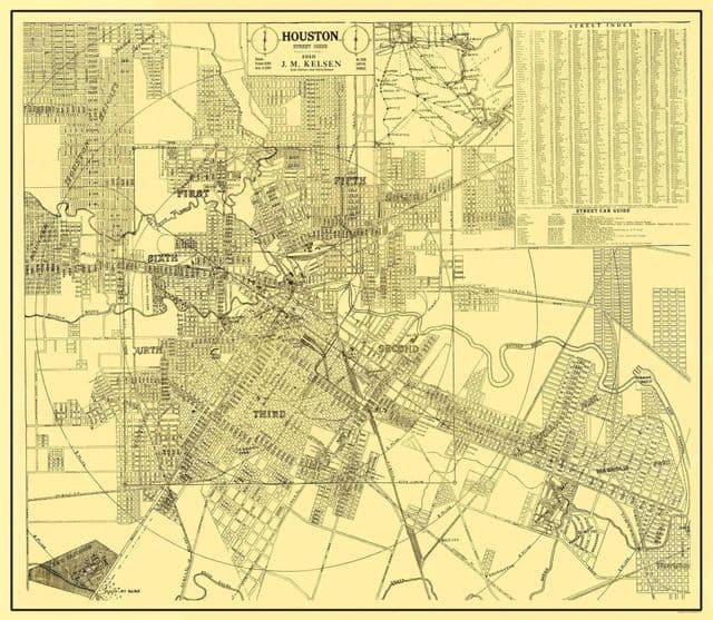 Mapa historyczna Houston
