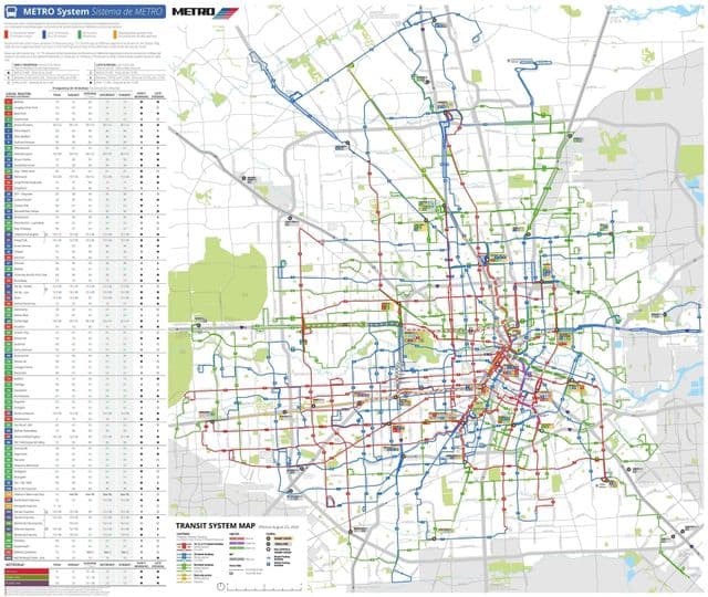 Mapa transportowa Houston