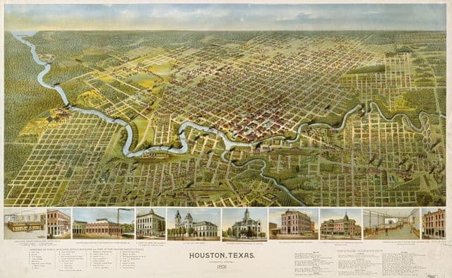 Antyczna mapa Houston