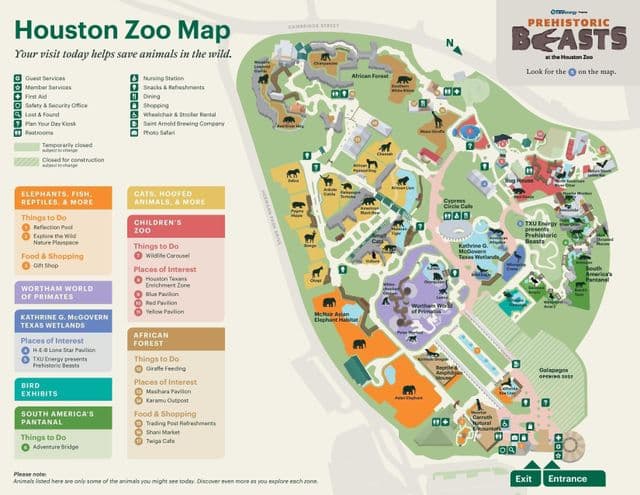 Houston zoo park mapa